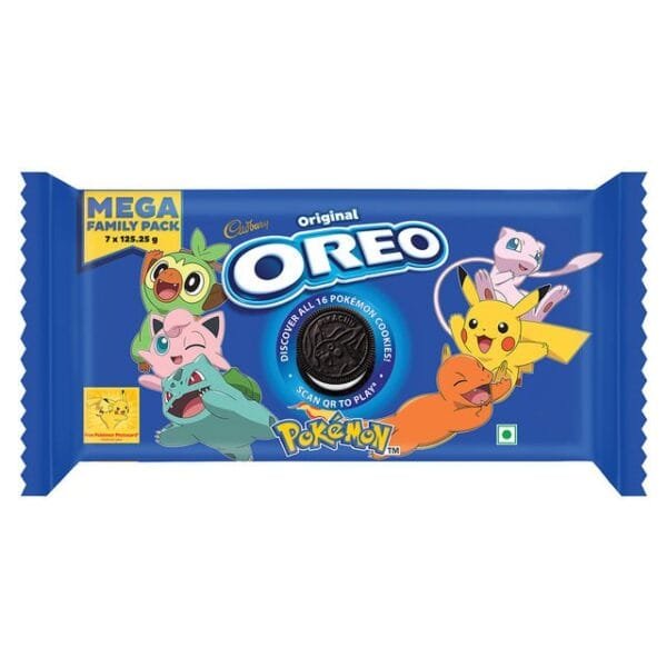 Cadbury Oreo Pokémon Vanilla Flavour Crème Sandwich Biscuit