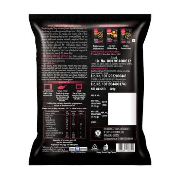 ITC Master Chef Chicken Seekh Kabab Net Qty: 500 g - Image 2